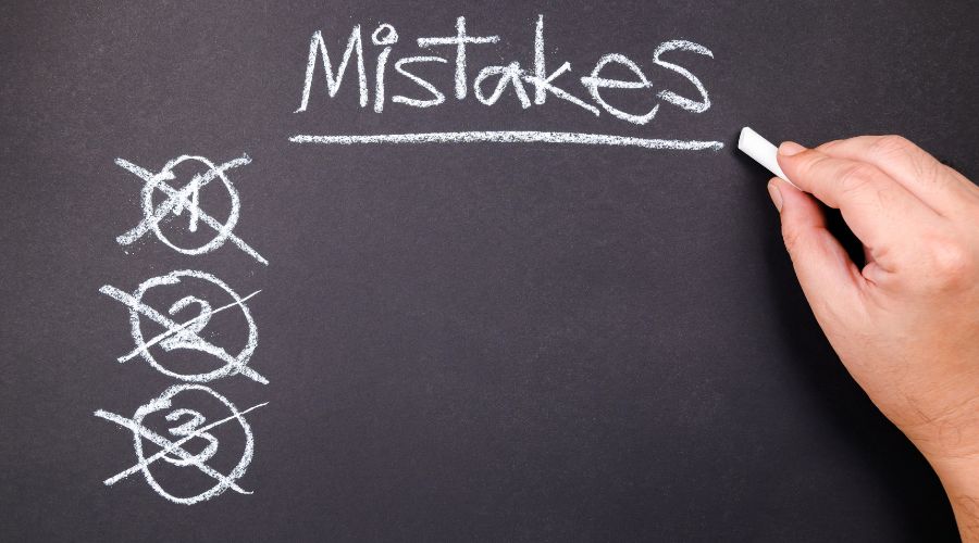 mistakes written in blackboard